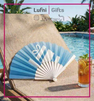 Custom branded hand fan — corporate event giveaway Egypt